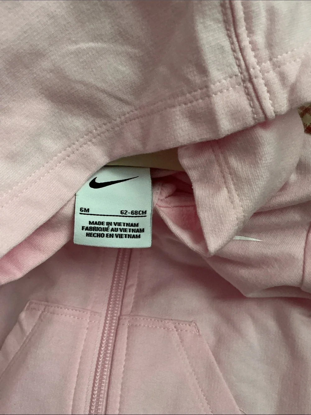Nike Pink Hooded Zip-Up Baby One-Piece